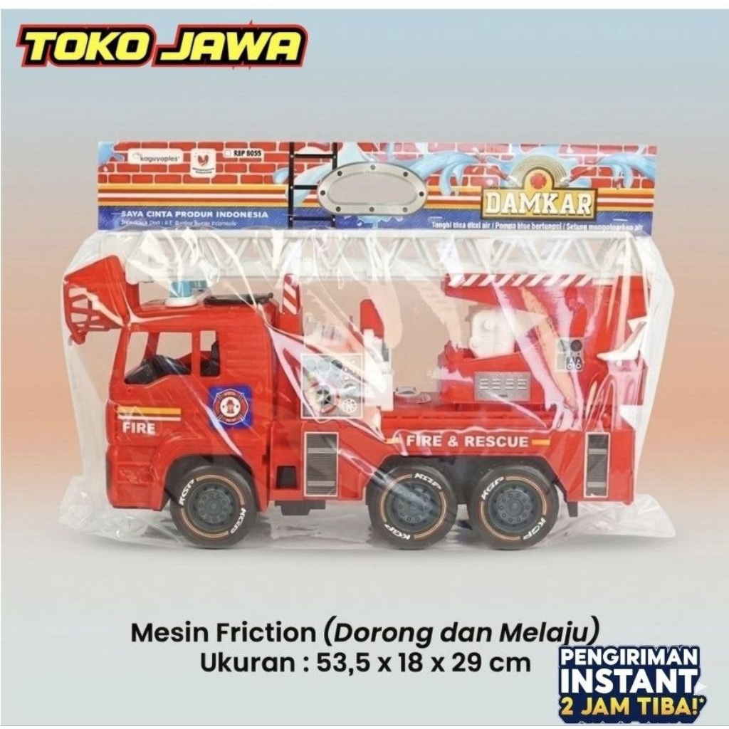 Mainan Truk Damkar Besar Fire Engine Truck - Dorong & Melaju (Friction)