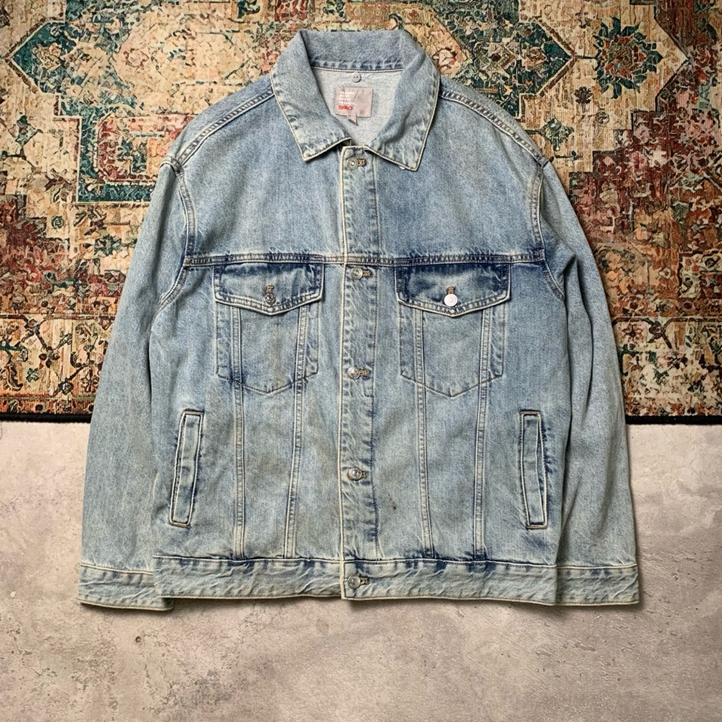 trucker jeans spao denim jacket