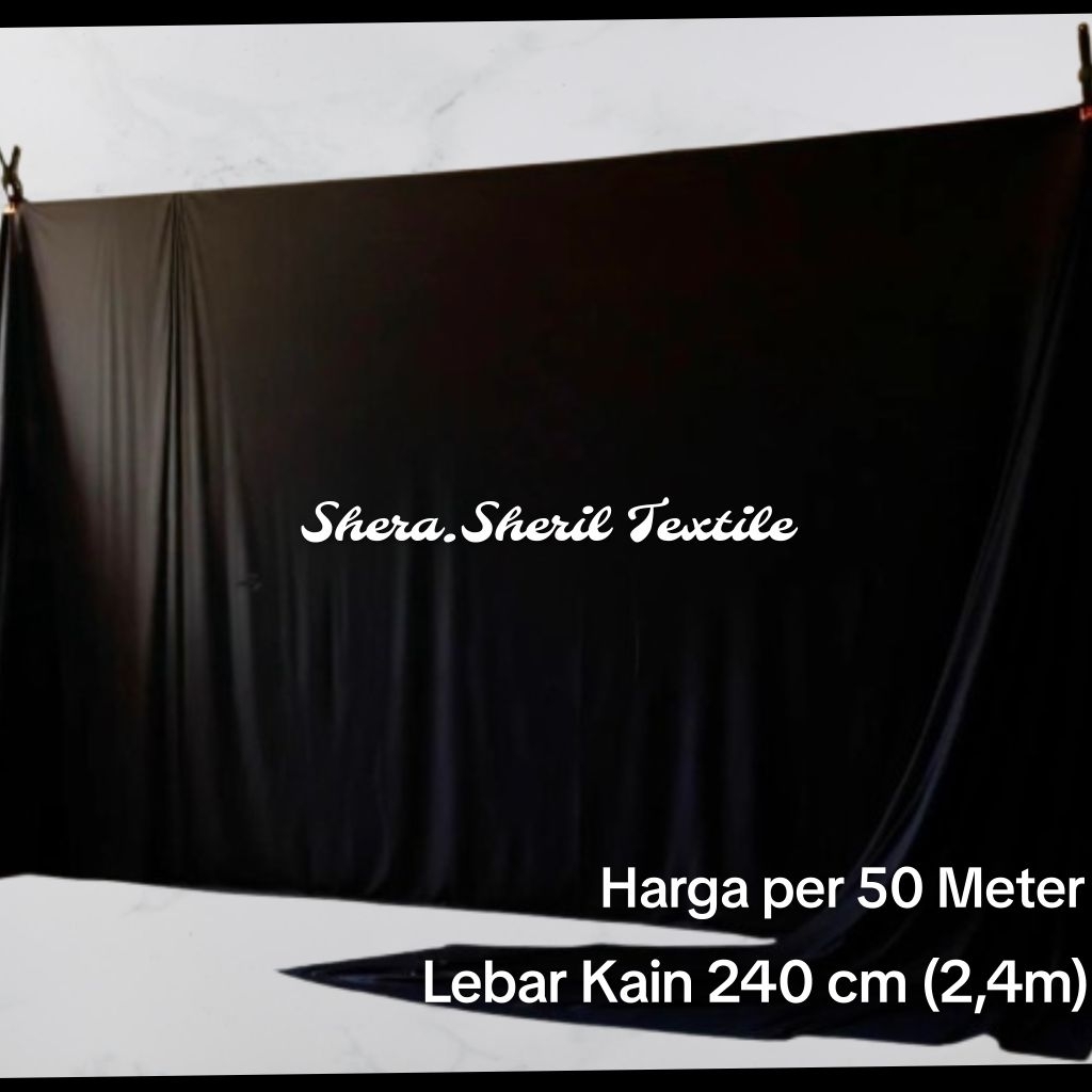 Kain Hitam Lebar 240cm/Kain Hitam Polos/Kain Hitam Background/Kain Penutup Booth/Kain Penutup Barang