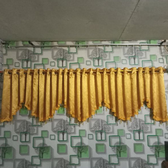 Gorden Poni semokring rumbai gorden Pintu poni hordeng Jendela Mewah Tirai atas pintu