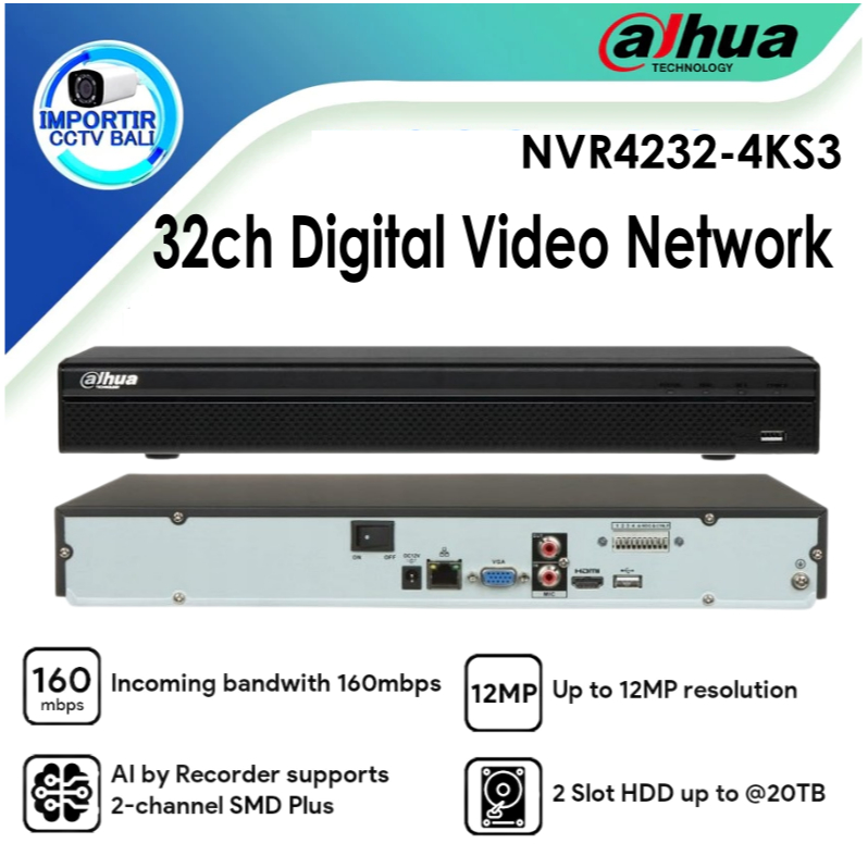 NVR 32ch DAHUA NVR4232-4KS3