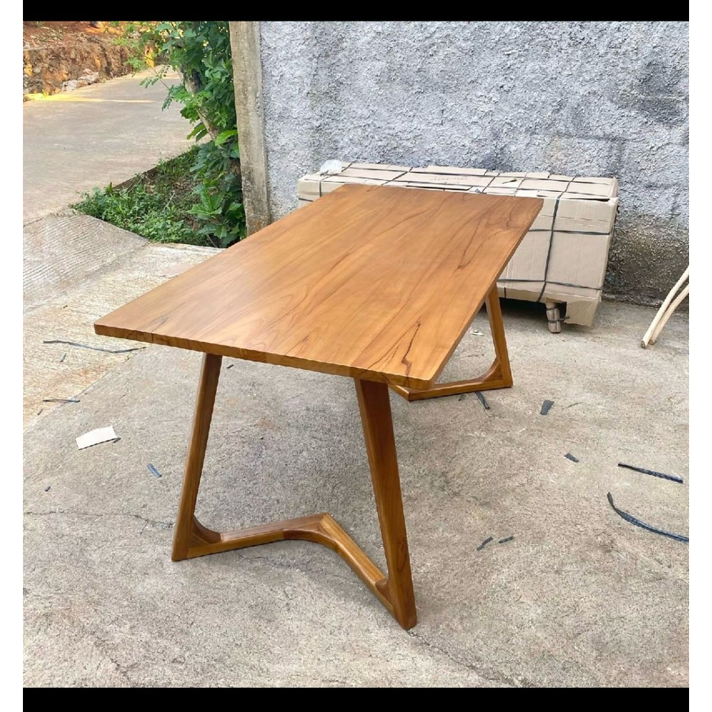 Meja Makan Minimalis Jati Meja Makan Model Kaki V Jati Meja Makan Jati