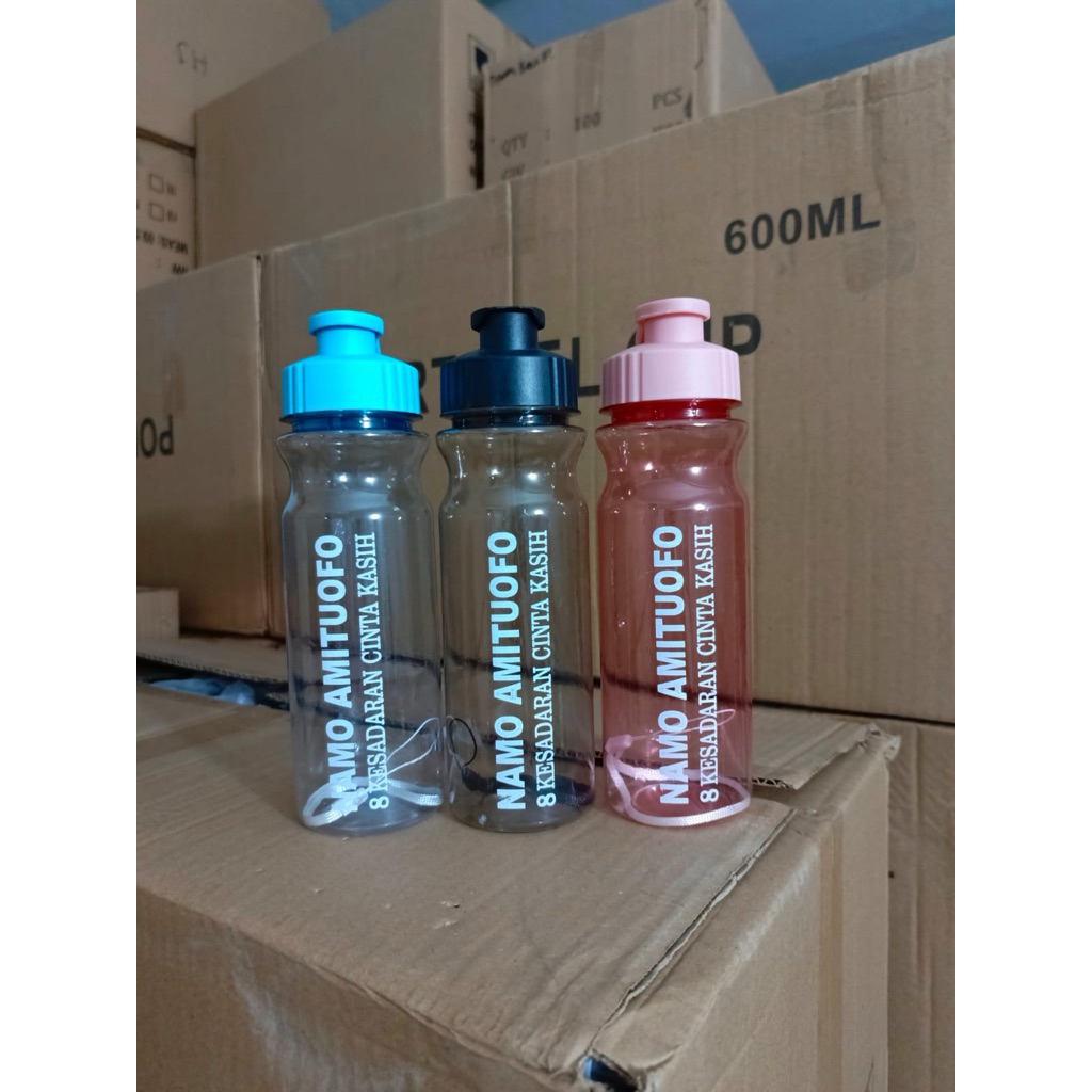 Botol Minum Klik Polos + bisa cetak Mix Warna