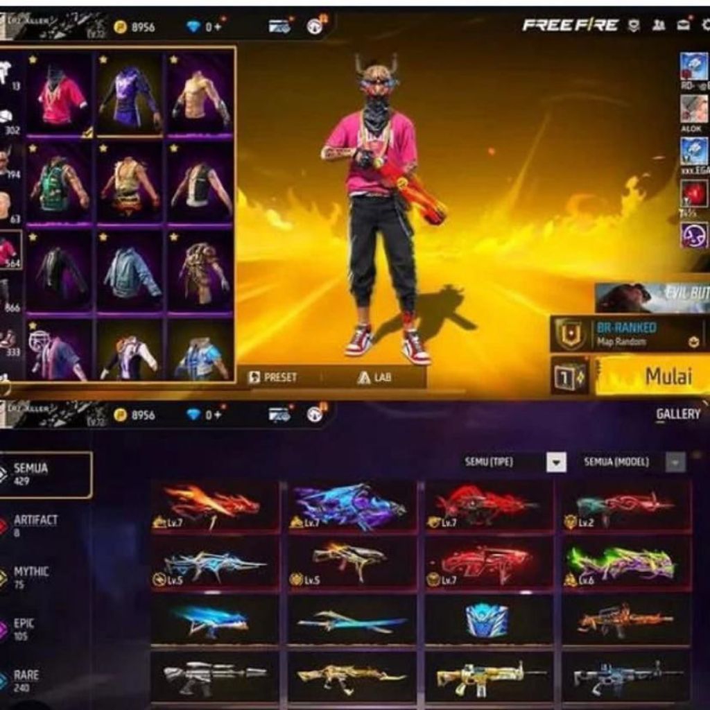 dijual akun free fire sultan mumer