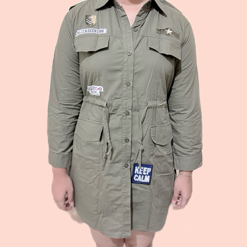 Kemeja/ Hem/ Tunik/ Blouse/ Atasan Wanita Army
