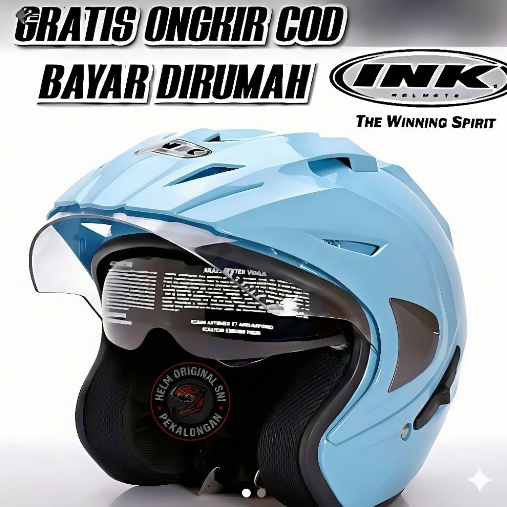 Helm Ink Double Visor Merk Ykt SNI Original