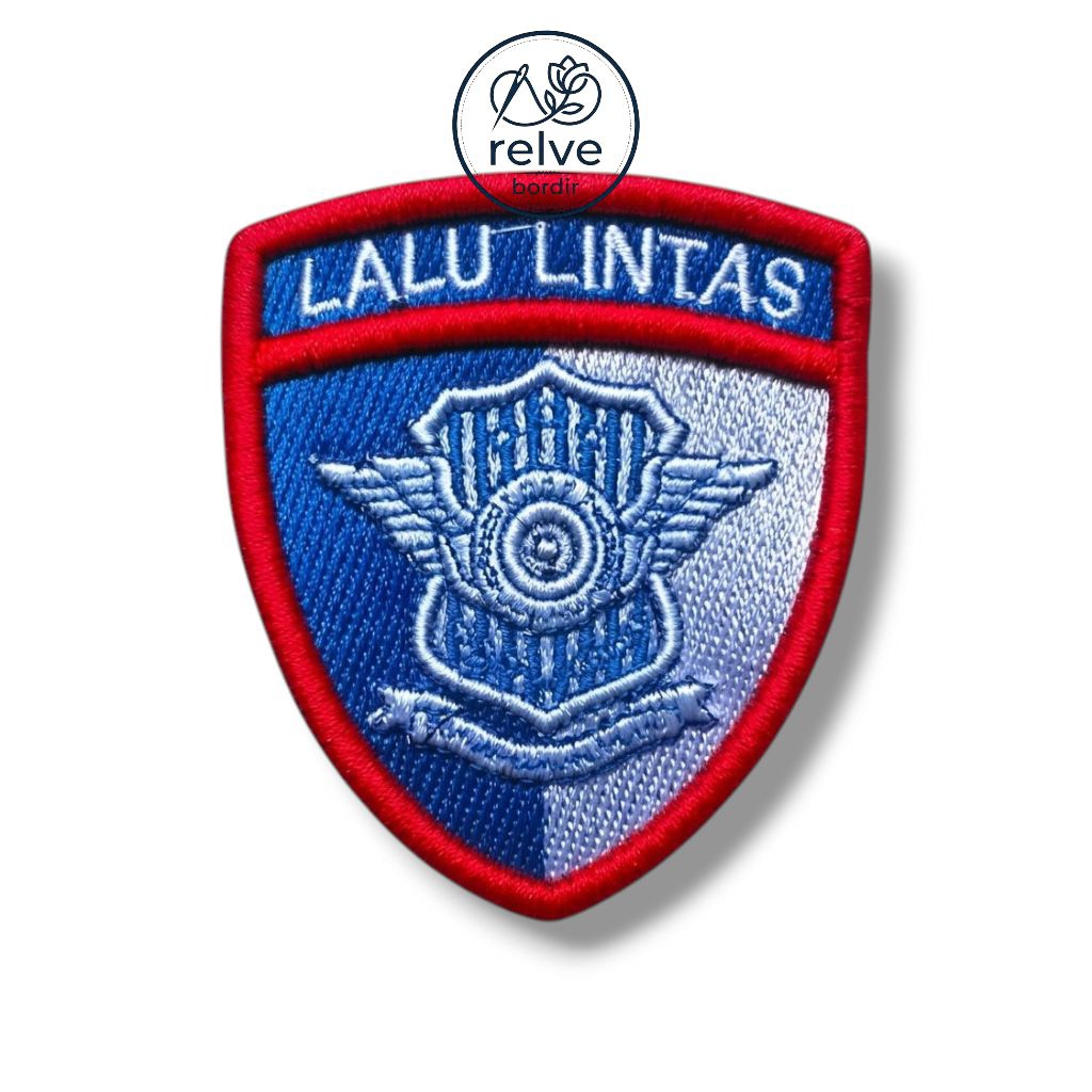 Bet Bordir Timbul Logo Lantas Polri - Patch Atribut Lalu Lintas 3D Premium Kualitas Premium