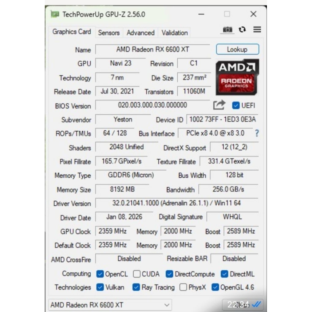RX6600xtYESTON