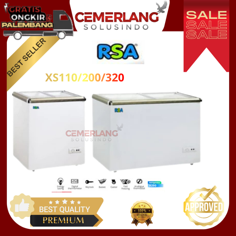 Chest Freezer RSA XS110 / XS200 / XS320 Freezer Box RSA Pintu Sliding Lemari Pembeku RSA