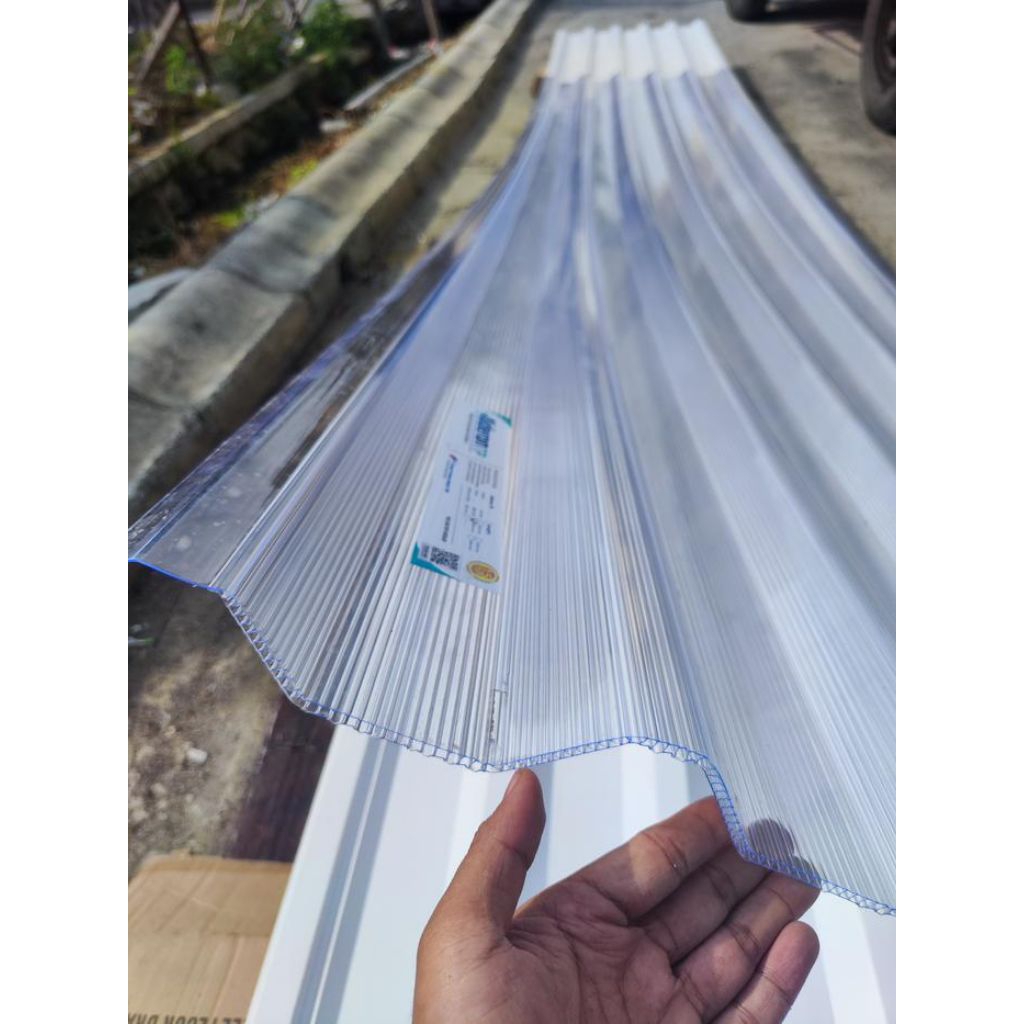 atap alderon transparan 2 layer per meter Banyumas