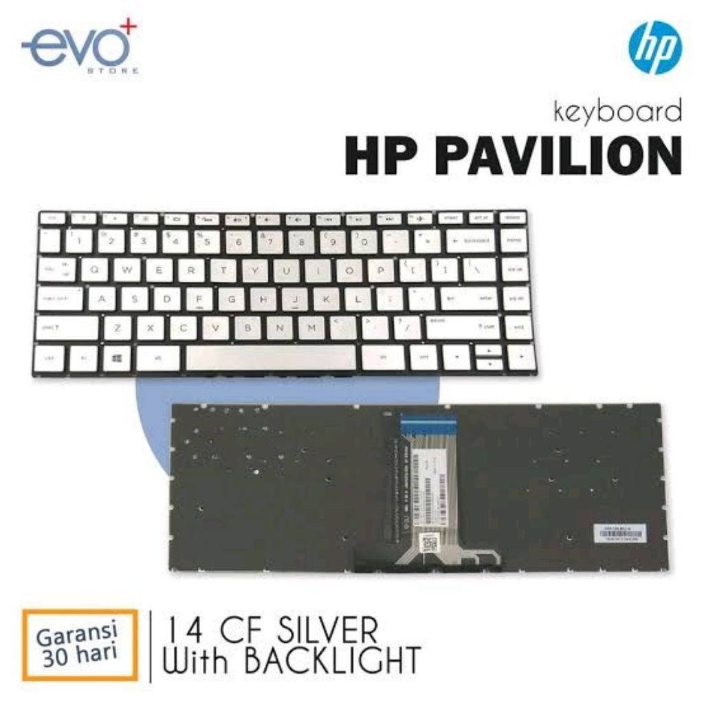 Keyboard HP 14s-cf2018TU 14s-cf0062TU 14s-cf0063TU 14s-cf0065TU Silver backlight