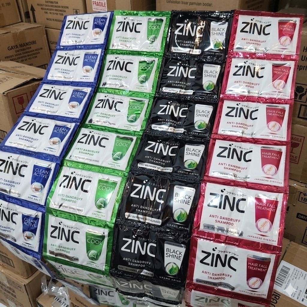 1 renceng shampo zinc ( 24 pcs ) / shampo zinc renceng murah / shampo zinc sachet murah / shampo zin