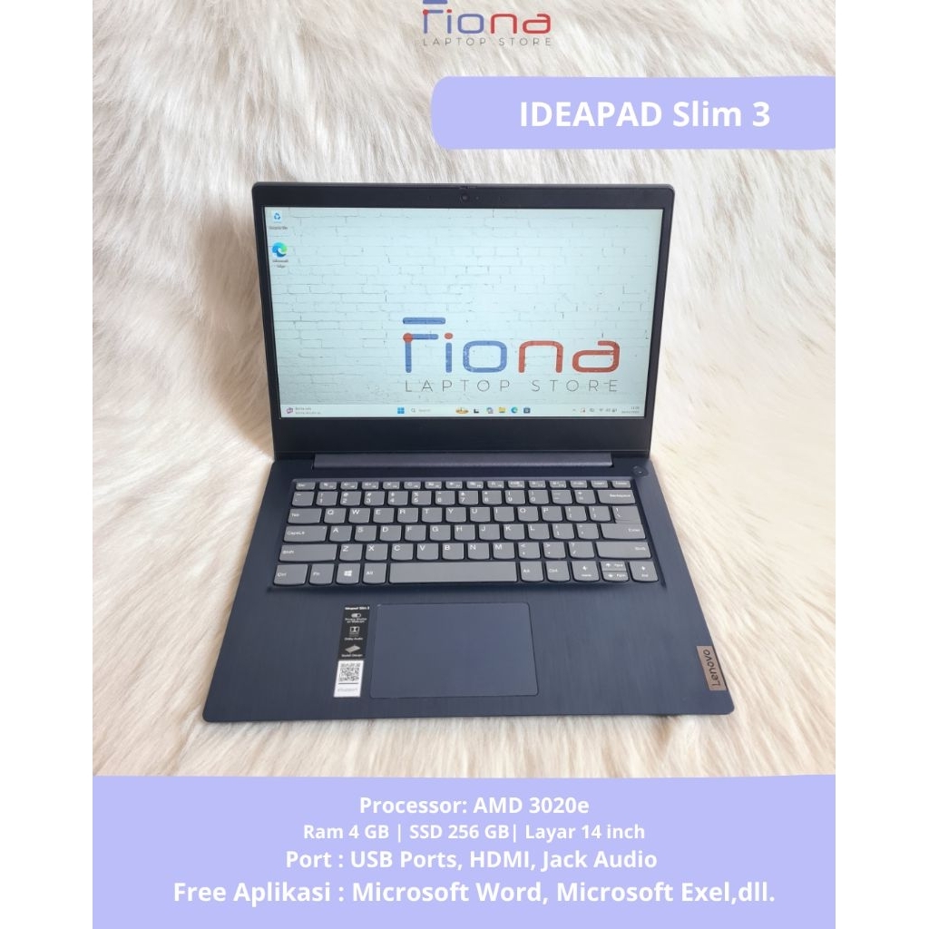 Laptop Ideapad Slim 3 | Amd 3020e | Ram 4gb SSD 256gb (l20415)