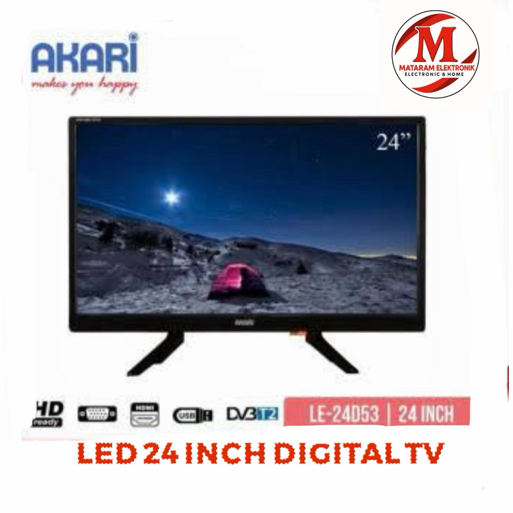 AKARI 24D53 / 24-D53 LED TV DIGITAL 24 INCH - GARANSI RESMI