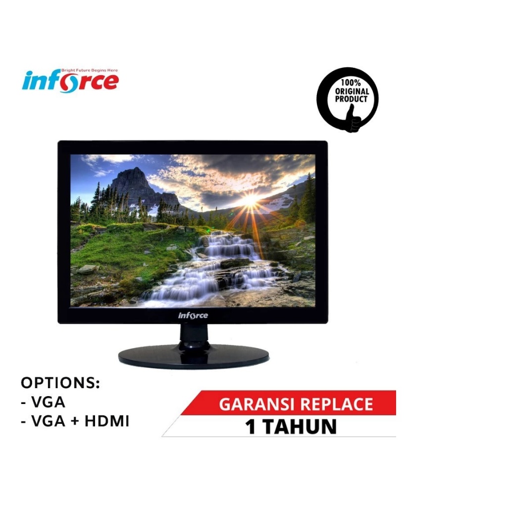 Inforce LED 15.6" Monitor 15 16 Inch Inci VGA / HDMI. Monitor 16 inch. Monitor Inforce 16 inch. Info