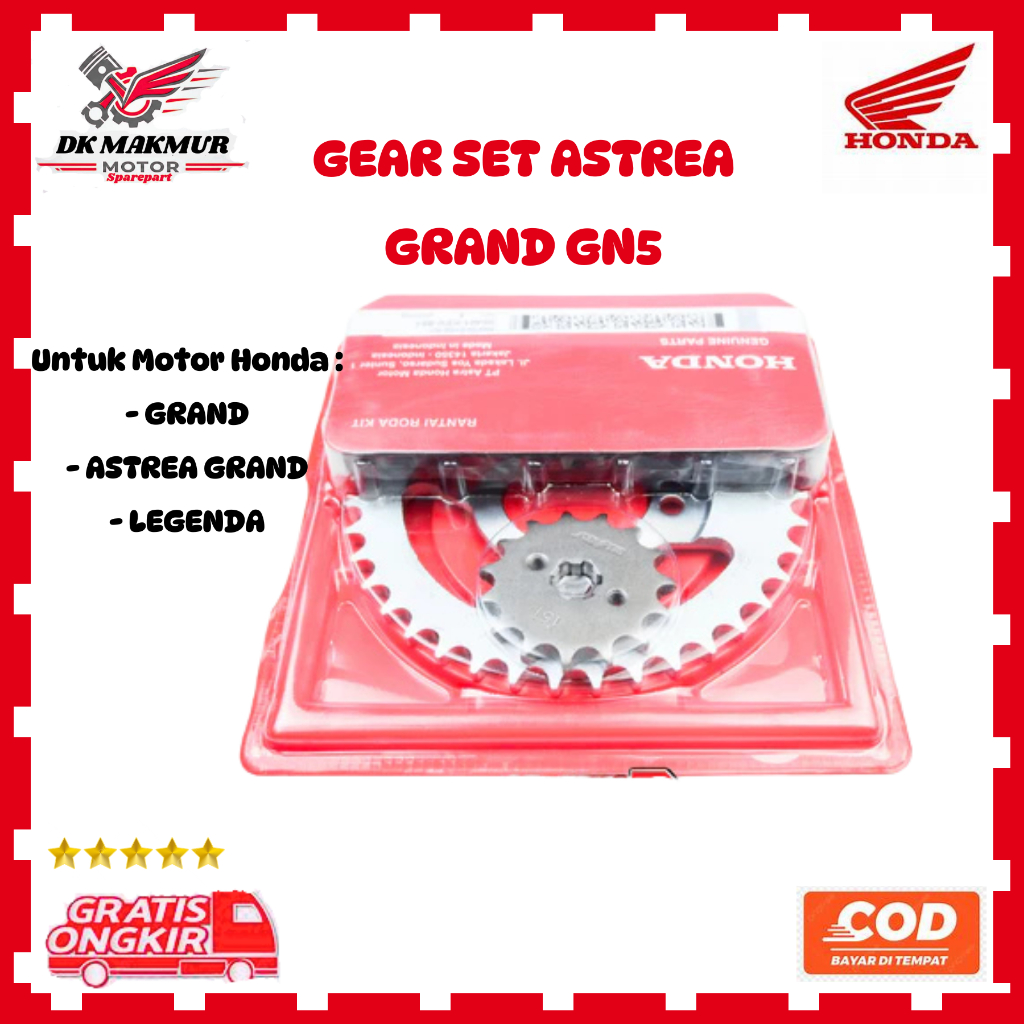 Gear Set Astrea Grand GN5 06401-GN5-900 / Gir Set Grand Rantai Gear Astrea Grand / Gear Set Motor Ho