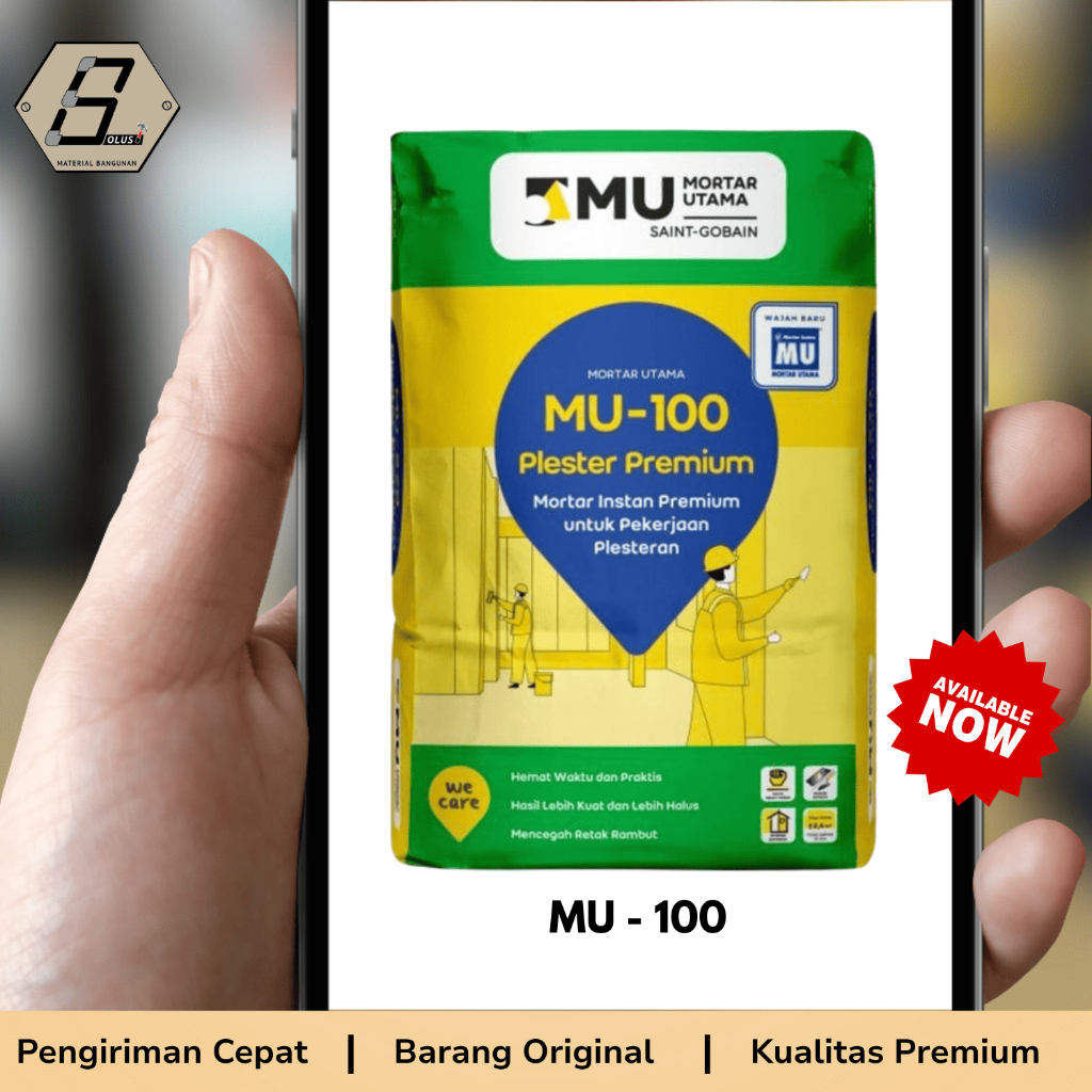 SEMEN MORTAR UTAMA MU - 100 PLESTER PREMIUM