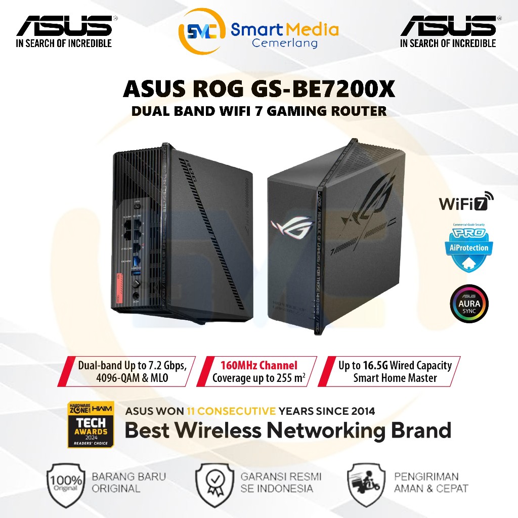 ASUS ROG Strix GS-BE7200X Dual-band WiFi 7 Gaming Router