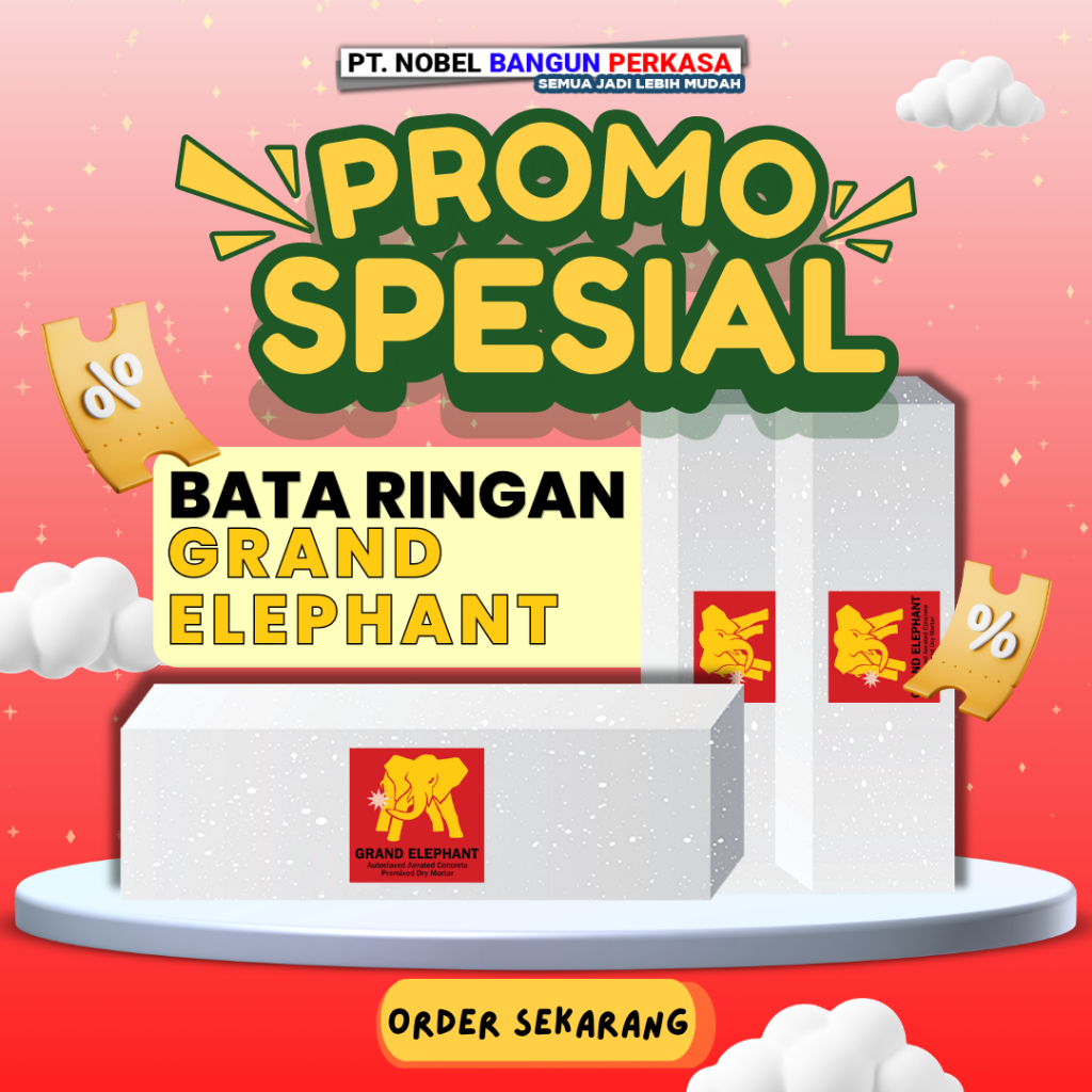 Bata Ringan Grand Elephant Jogja - Hebel Grand Elephant Murah Area Yogyakarta Sleman Bantul