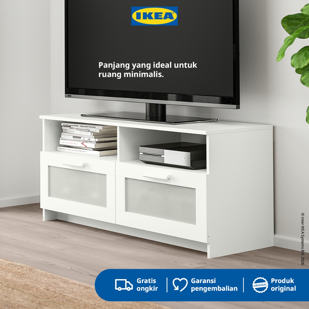 IKEA BRIMNES Meja TV Dengan Penyimpanan Putih 120x41x53 cm