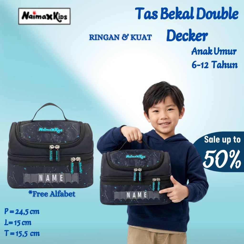Naimax Kids Tas Bekal Anak Laki-Laki Karakter Ninja | Lunch Bag Anak Sekolah Anak Cowok