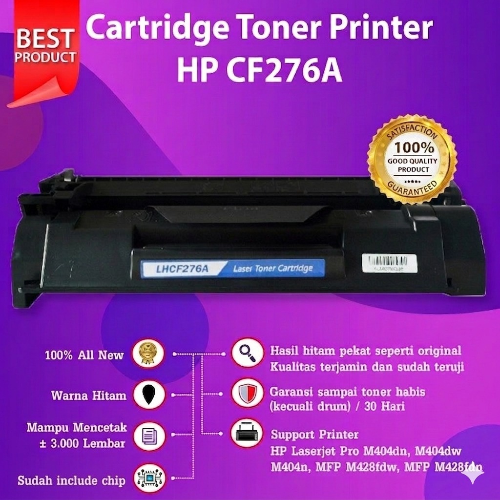 FixPrint Cartridge Toner Compatible 76A CF276A Tinta  M404dn M404dw M404n MFP M428fdw M428fdn Plus C