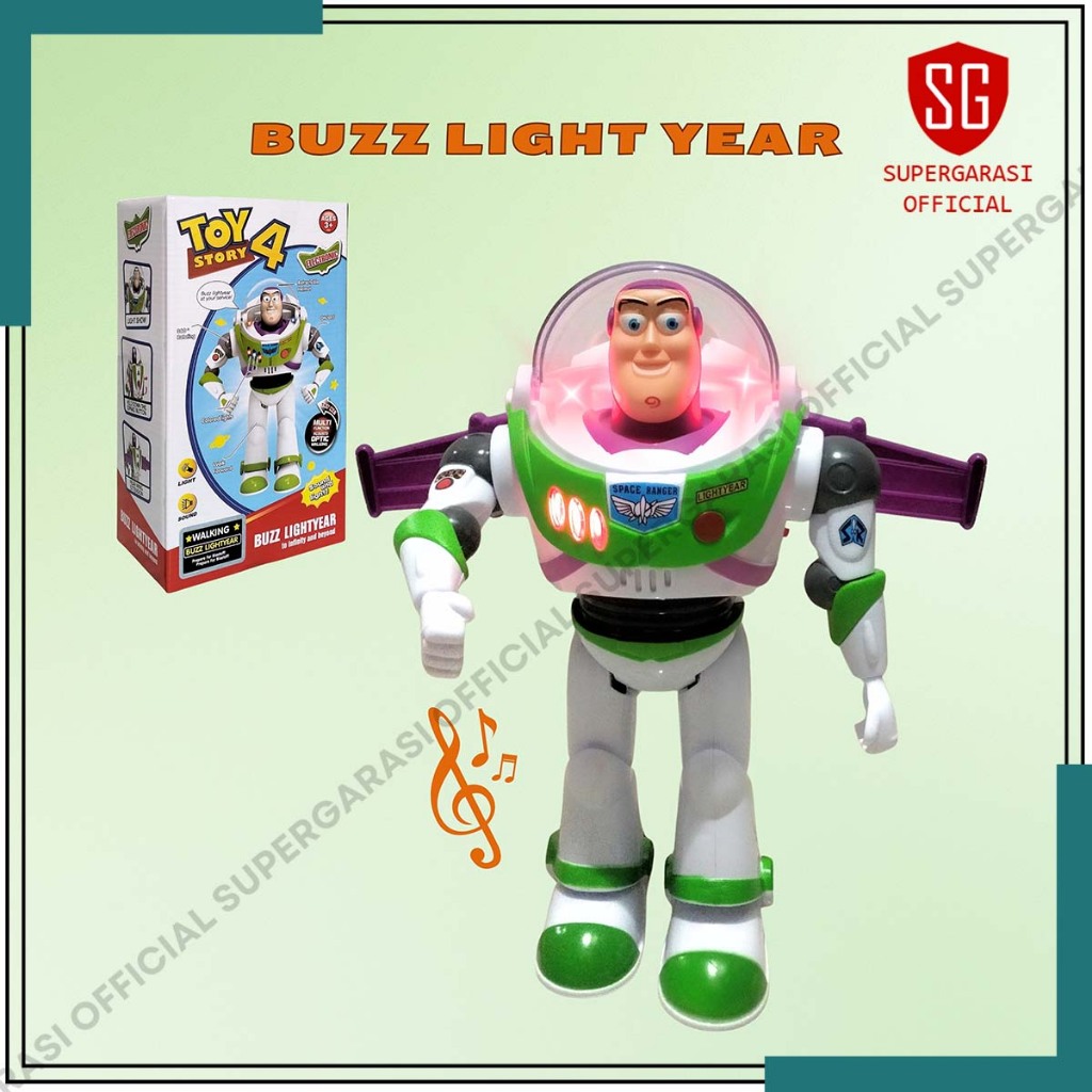 Robot Buzz Lightyear Bersayap Mainan Anak Lampu Dan Suara