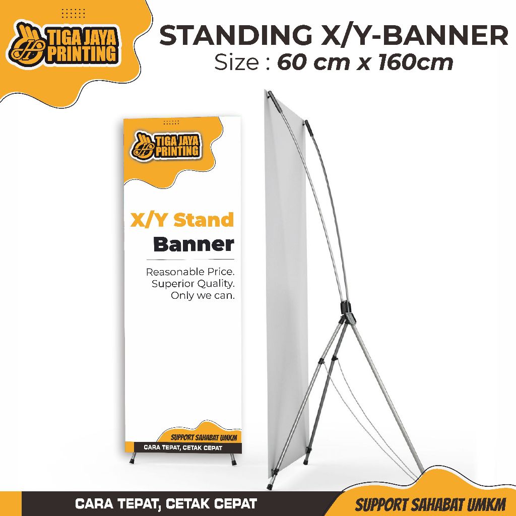 X/Y Banner 60x160 Cm Rangka Fiber Hitam