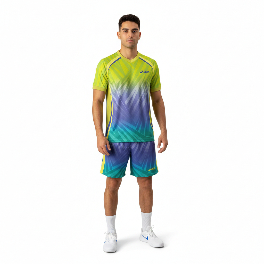 Setelan Kaos Voli Badminton Men Asics/Setelan Jersey Voli Badminton Men Asics