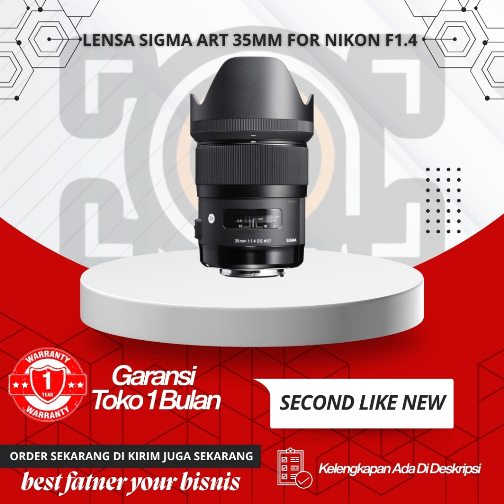 lensa sigma art 35mm for nikon f1.4 like new