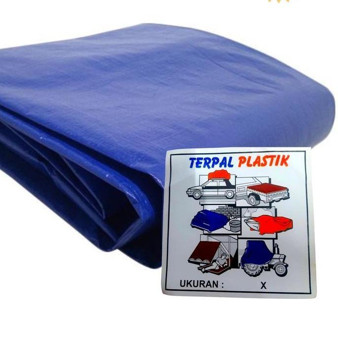 Terpal Plastik Berkualitas Warna Biru Silver jadi lengkap cincin mata ikan 4x6m 3x4 meter A2 atap te