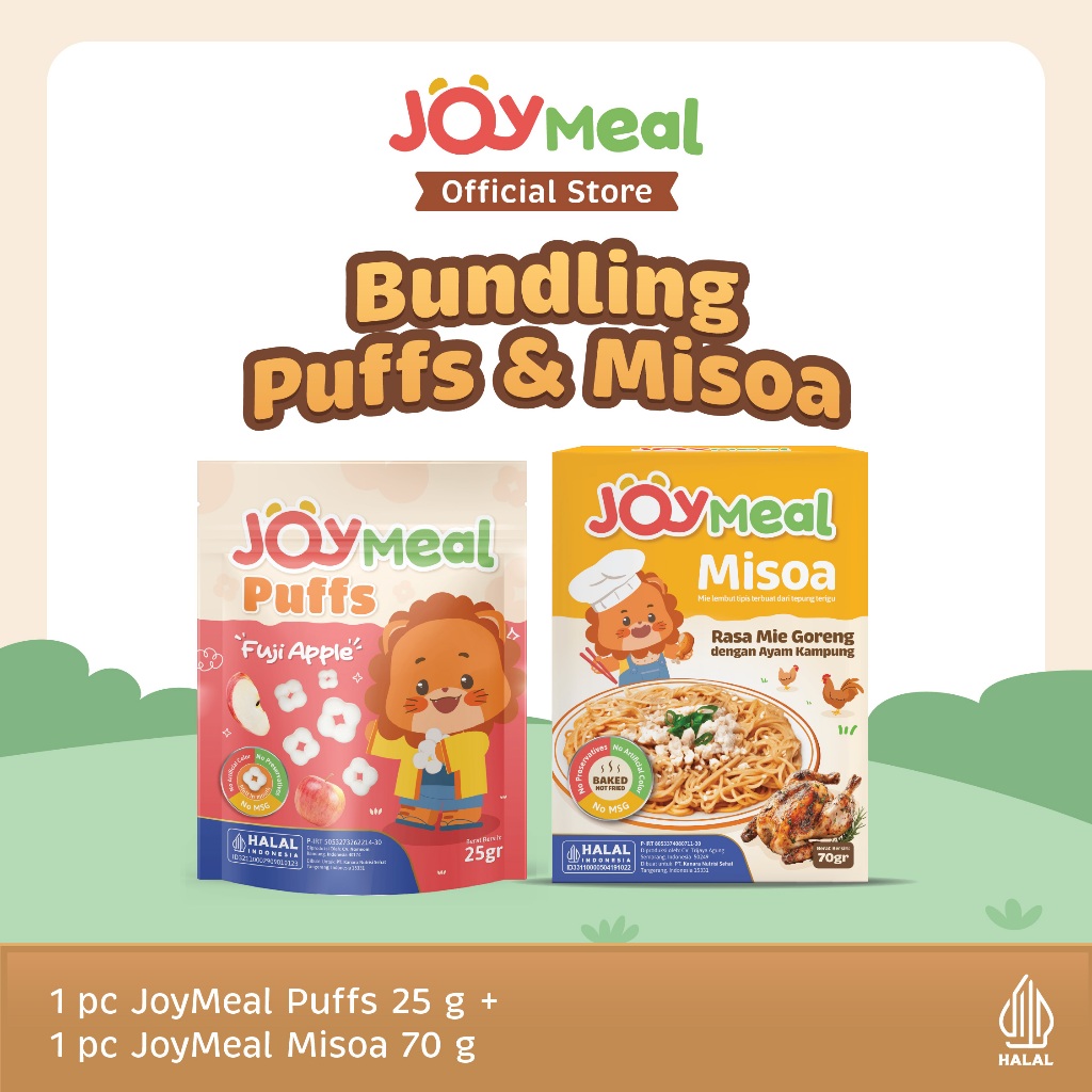 JoyMeal Misoa x Puffs | Misoa Mie Goreng dan Kuah Kaldu 70 gr + Puffs Snack Anak 25 gr