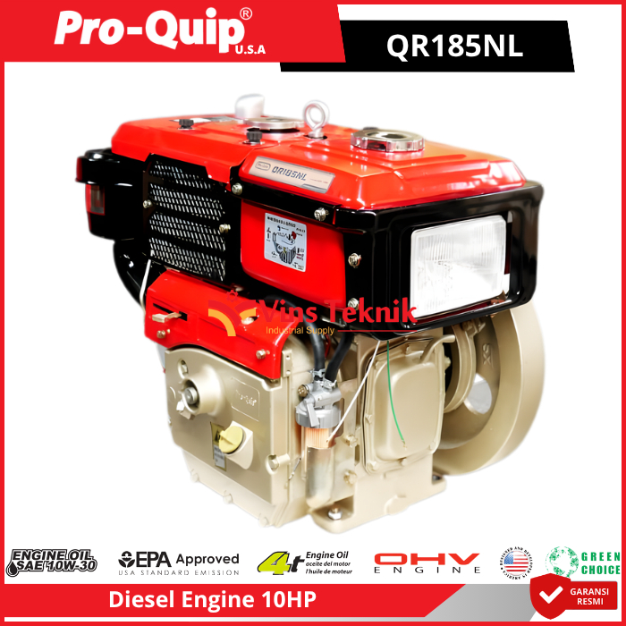 PROQUIP QR185NL Mesin Penggerak Diesel QR185DI Engine Diesel 10HP