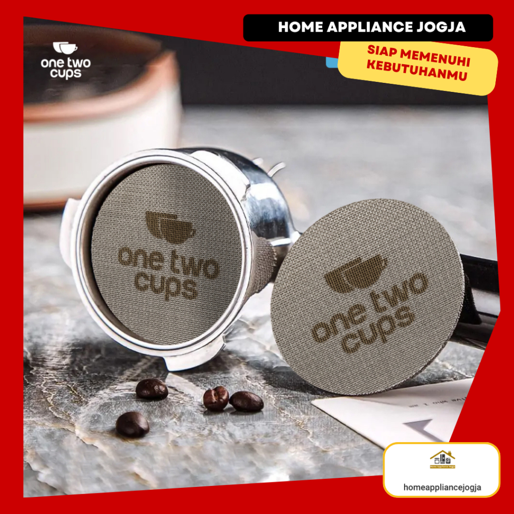 [HAJ] One Two Cups Puck Screen Portafilter Espresso Machine 150 Micron 51mm 1.7mm - SUS3 - Silver