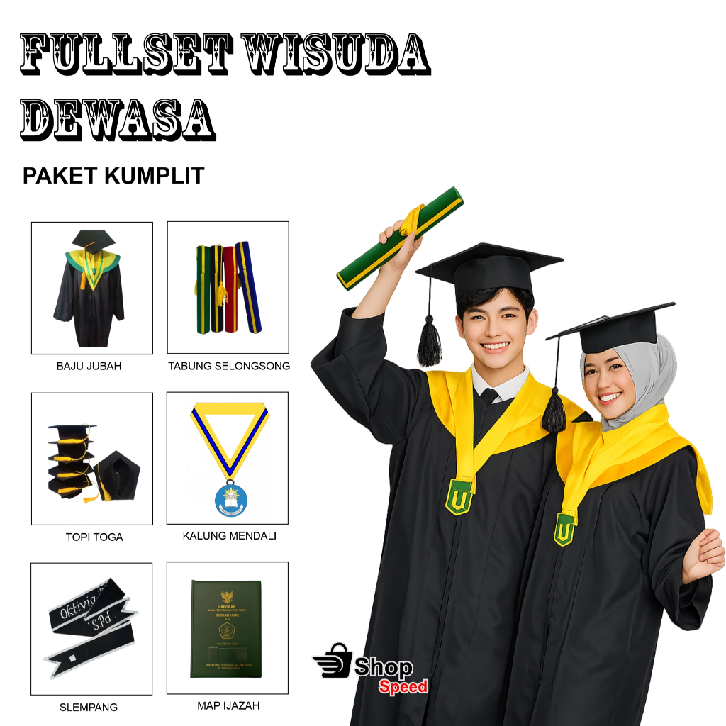 Paket Toga Wisuda / Jual Paket Toga Wisuda / Paket Perlengkapan Wisuda / Toga Wisuda Dewasa / Paket 