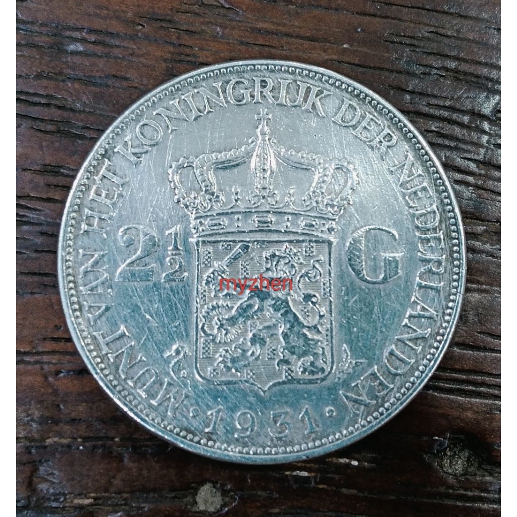 (AC)koin perak wilhelmina 2,5G 1931 asli