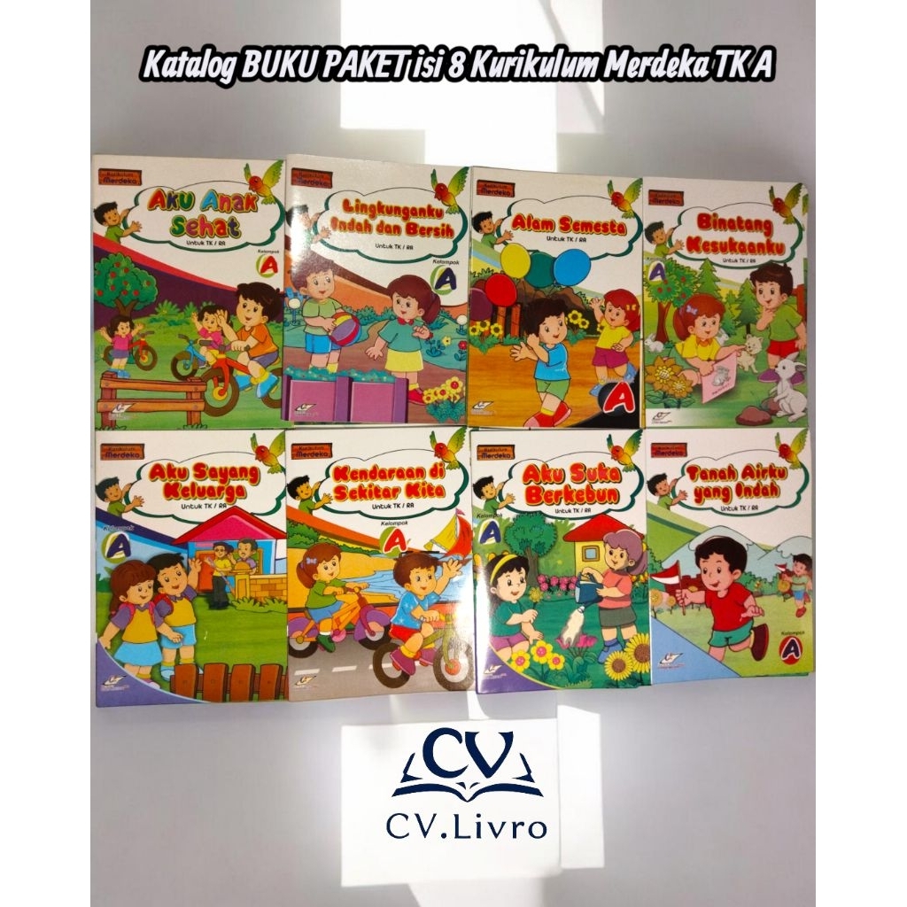 BUKU PAKET isi 8 TK A dan TK B kurikulum merdeka CMK Buku LKS Anak TK buku anak-anak
