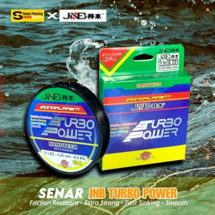 Senar Pancing JNB Turbo Power Nylon 150M - Senar Pancing Monofilament Seuper Kuat, Super Lentur