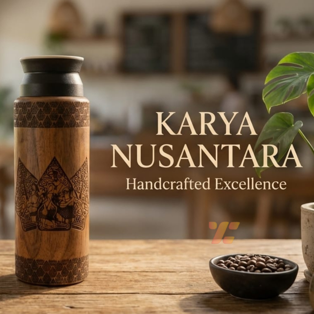 Termos kayu jati stainle tumbler punokawan sus 304 foodgrade Tumbler Kayu Jati Seri Punokawan