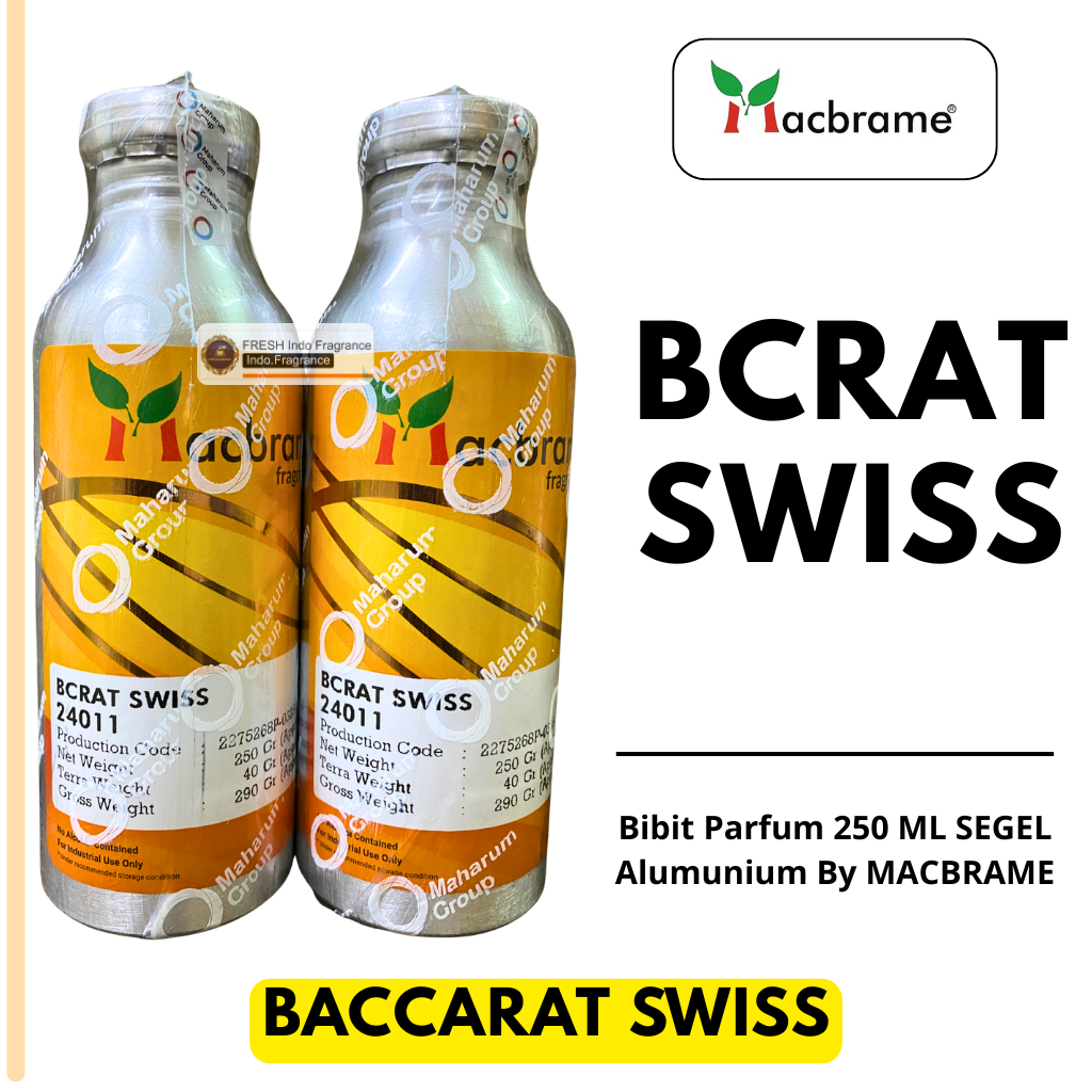 Bibit Parfum BACCARAT SWISS ( 250 ML SEGEL Alumunium ) MACBRAME