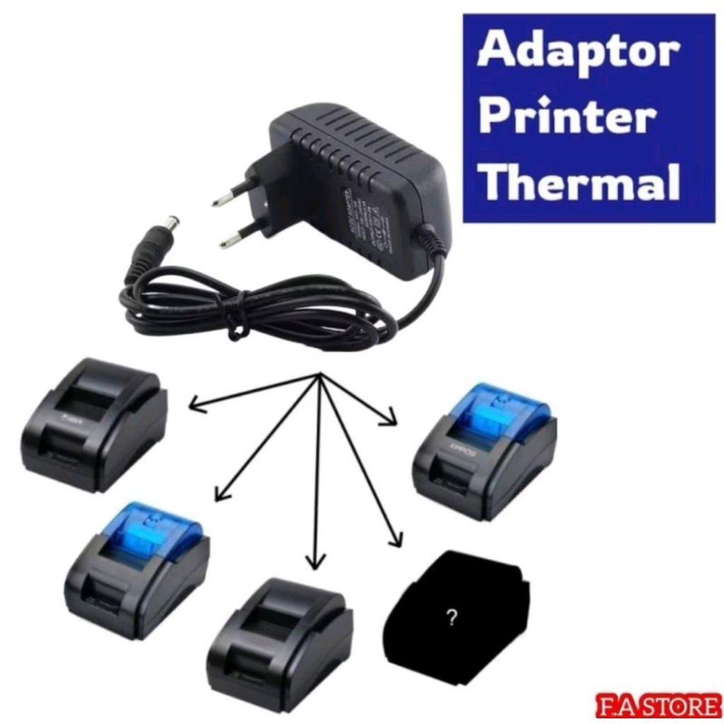 Soul_Fantasy Adaptor Charger Printer Bluetooth Thermal 9V 2A - Kompatibel Untuk Zjiang, Vrtec,