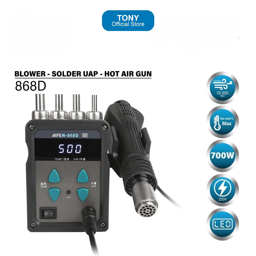 Alat Servis HP – Blower Uap 868D – AIFEN Original – Blower Solder BGA IC – Blower Uap PCB