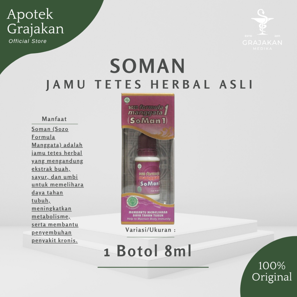Soman 1 Jamu Tetes Herbal Asli 8ml