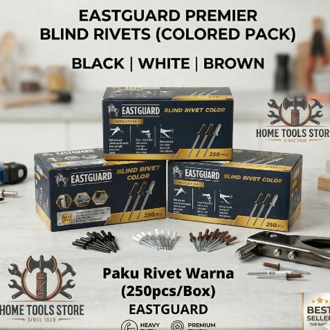 Paku Riveti Type 435 isi 250pcs/Box | Blinds Rivet Warna Hitam Putih Coklat | Paku Rivet Serbaguna