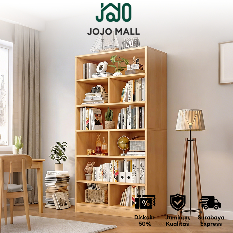 [Surabaya Express]Rak Buku Rak Susun Serbaguna Rak Buku Minimalisaesthetic Lemari Buku Lemari Kayu L