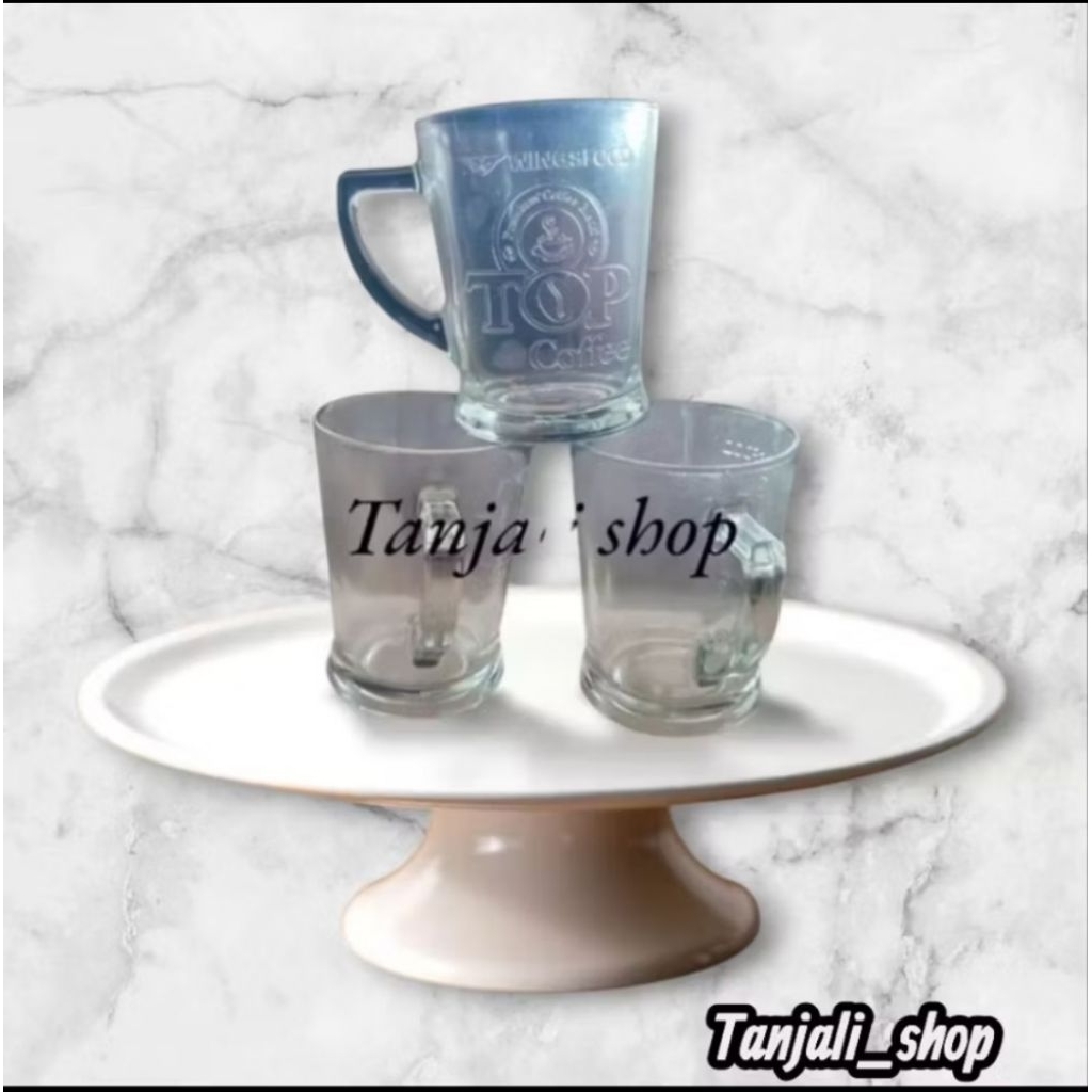 (Bisa Cod) Gelas top kopi tanggung cantel bening, gelas top kopi bening cantel transparan, gelas top