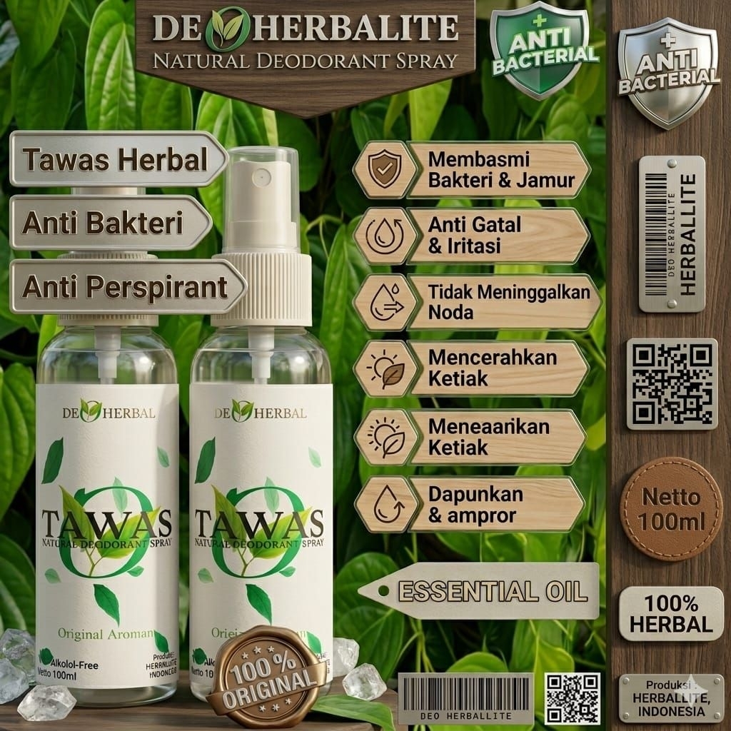 BYE BAU BADAN Deodorant Tawas Spray Alami - Tawas Spray Premiun Anti Bakteri Gak Bikin Ketiak Hitam 