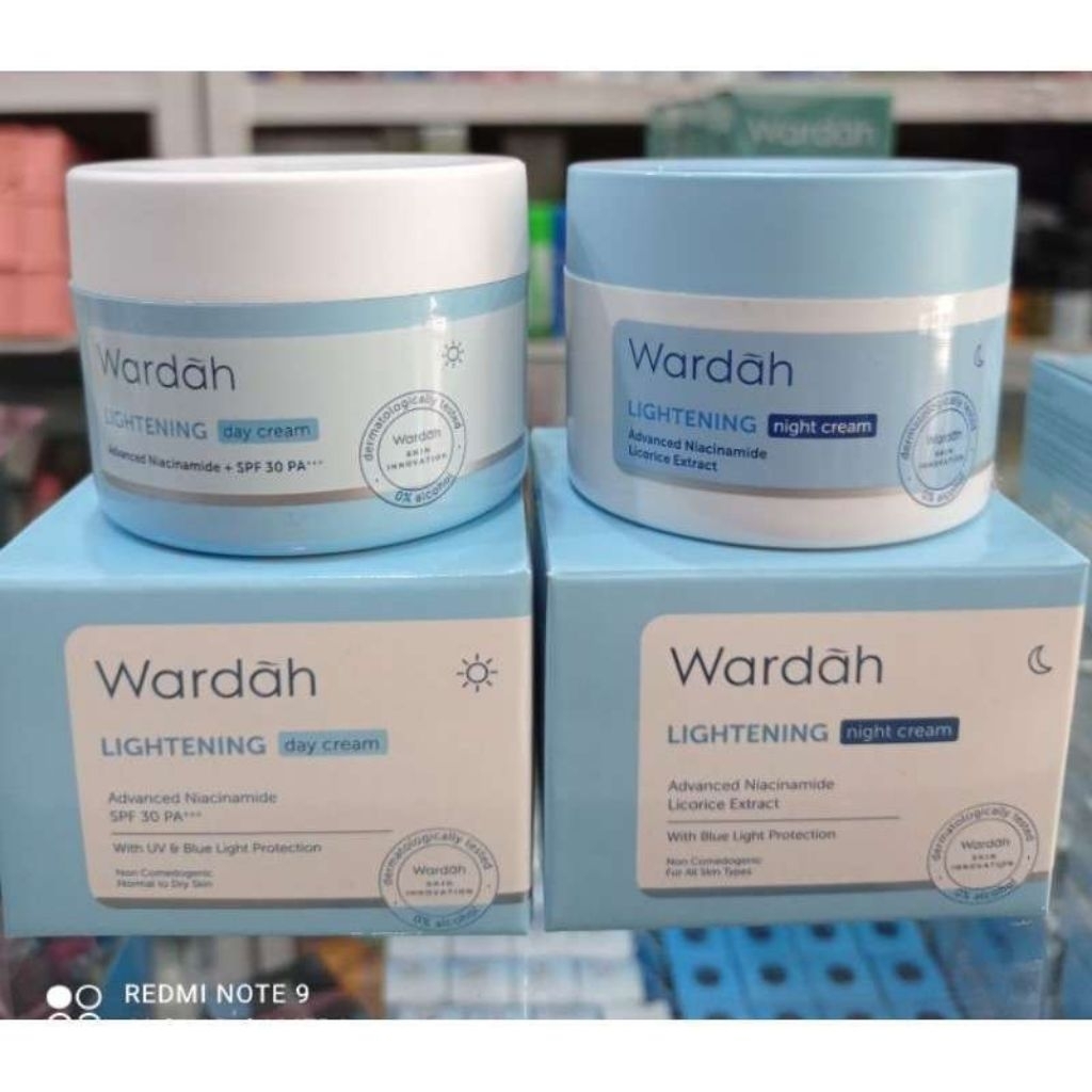 PROMO paket Wardah Day cream/Night cream/krim pencerah wajah