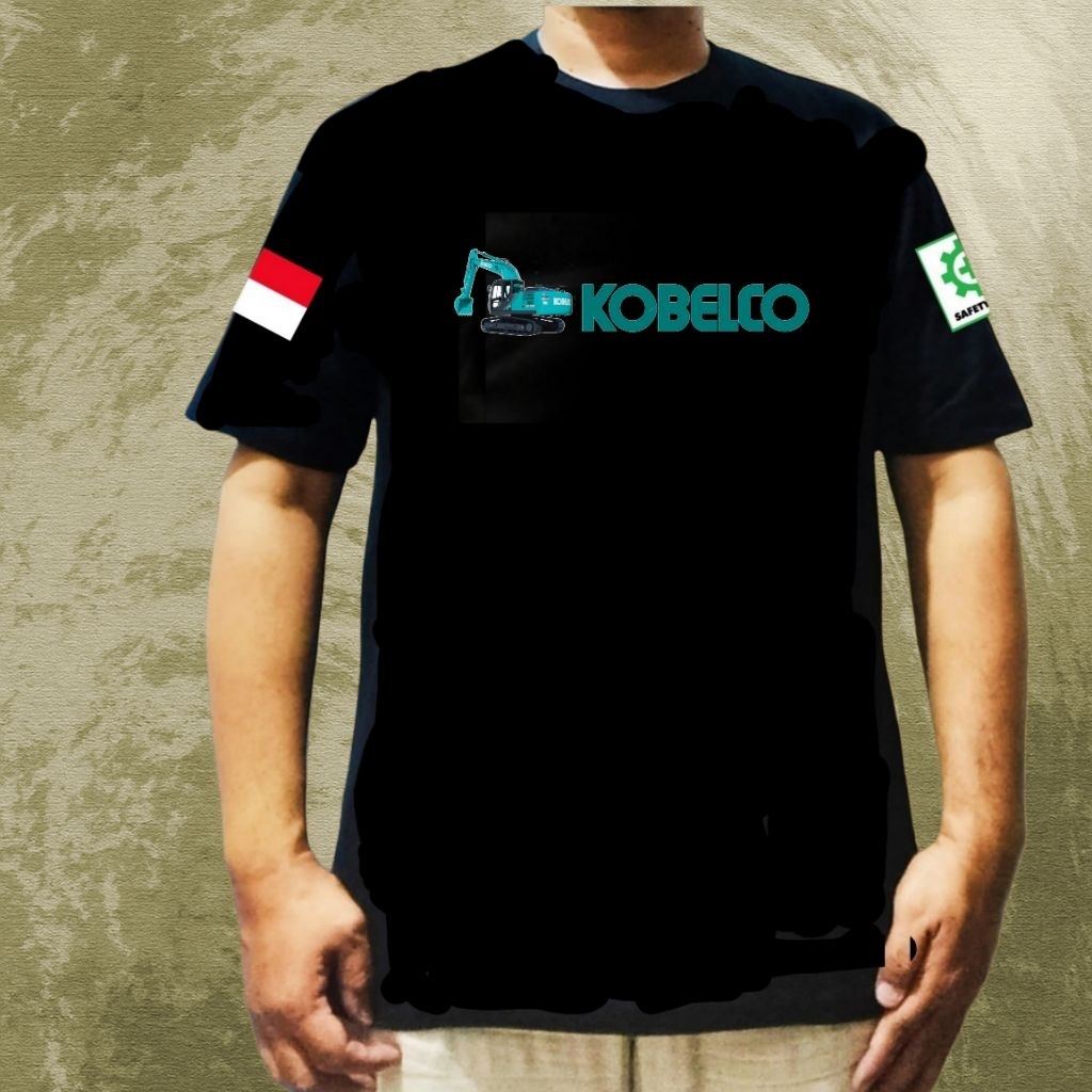 Kaos sablon excavator kobelco/kaos distro alat berat excavator Kobelco/kaos lengan pendek