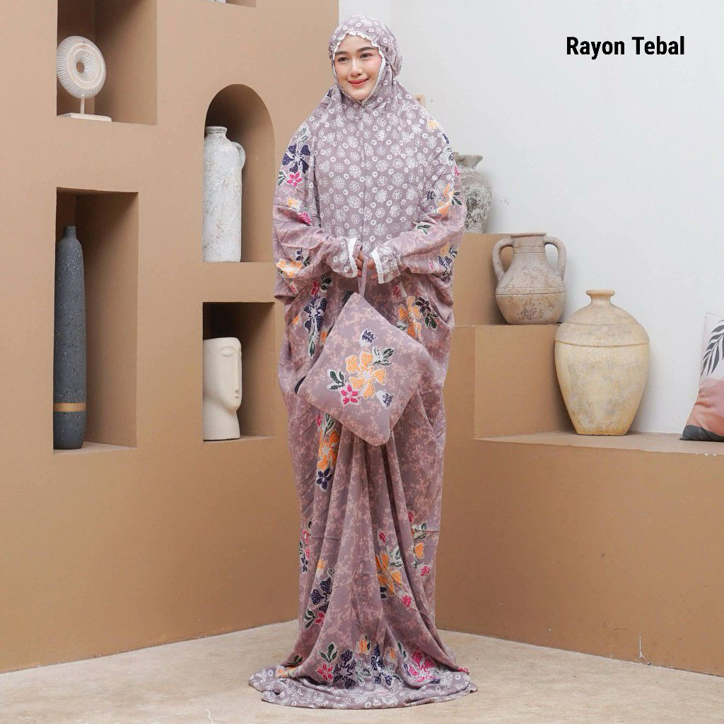 MUKENA TERUSAN RAYON JUMBO BATIK CAP PEKALONGAN